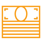 yellow icon of money stack